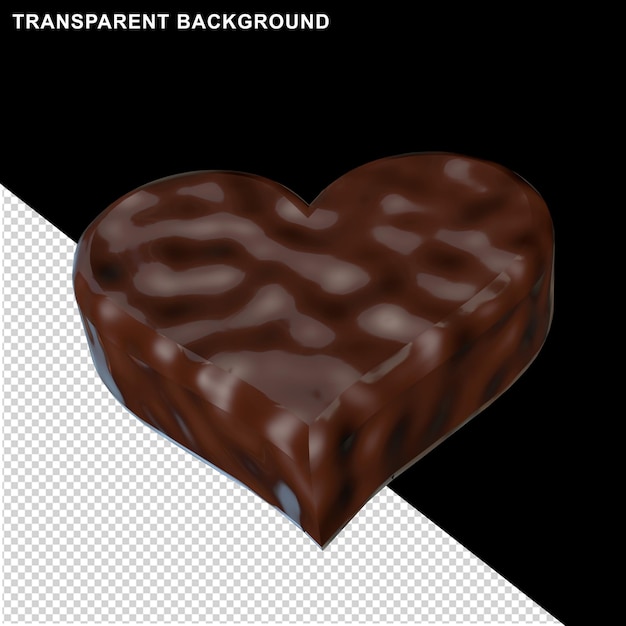 3d hart gemaakt van chocolade