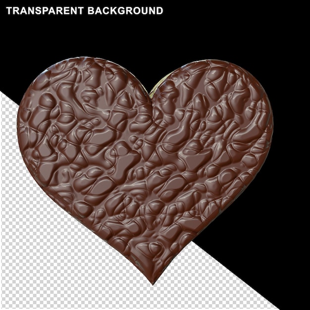 3d hart gemaakt van chocolade