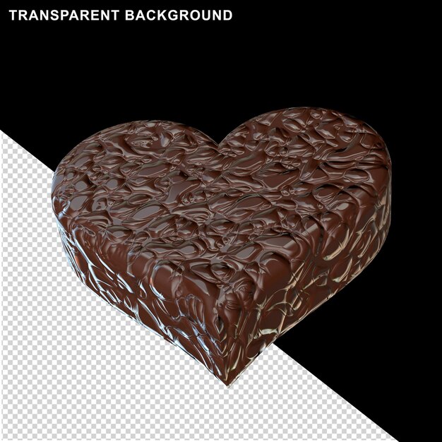 3d hart gemaakt van chocolade