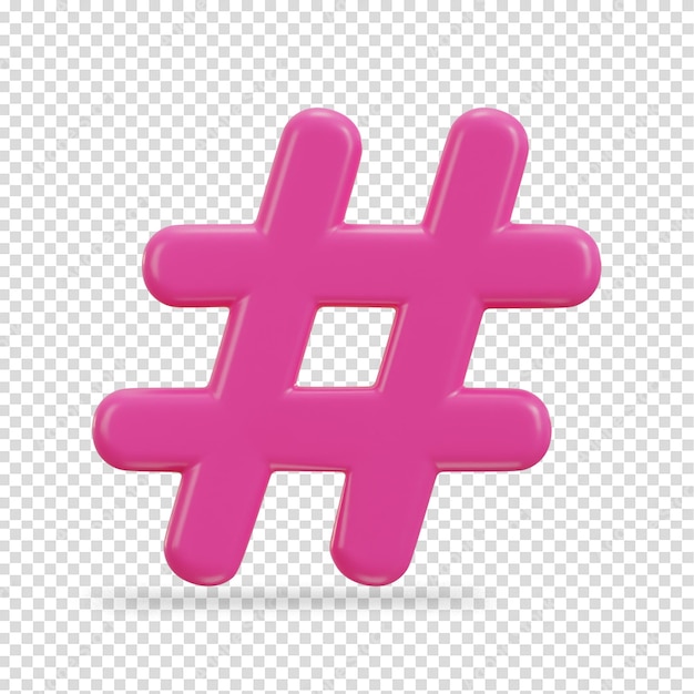 PSD 3d hashtag symbol icon vector illustration