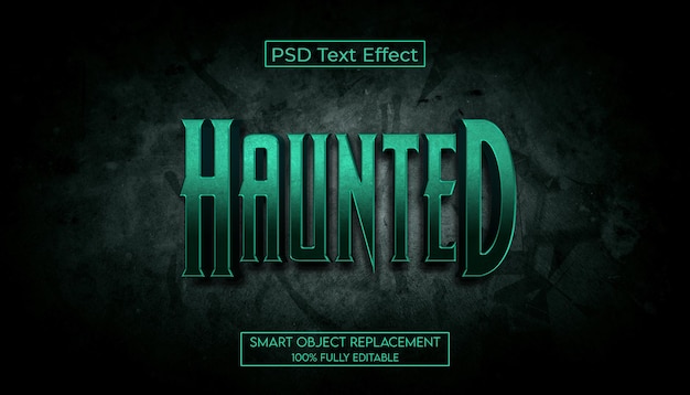 PSD 3d haunted bewerkbaar teksteffect