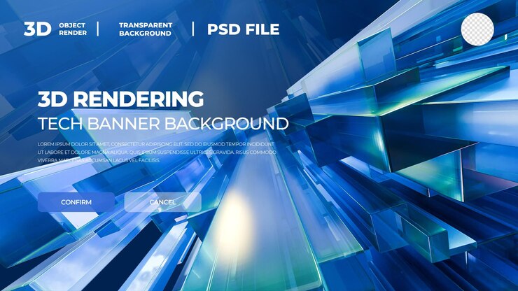 PSD 3d hd 渲染技术海报封面模板 psd 层次