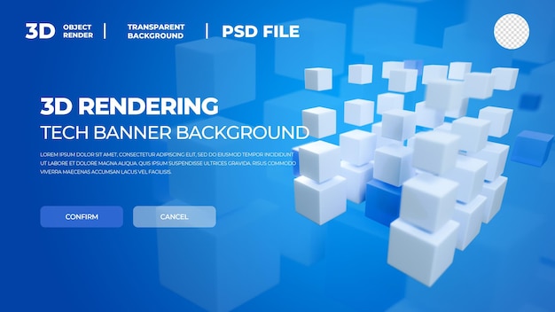 3D HD-rendering, teknisk affisch, omslagsmall, PSD-lager