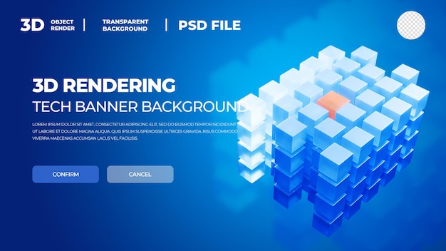 3d HD -renderöintitekniikan julistekannen mallipohja, PSD, kerroksittain