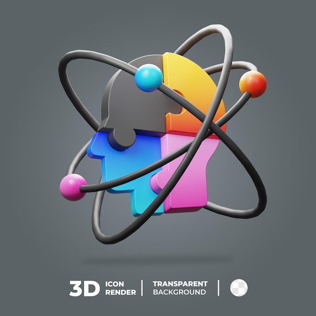 PSD 3d значок головы гений