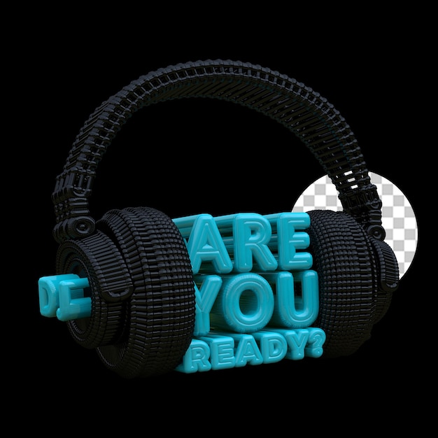 3D 헤드폰 DJ Are You Ready Black and Blue