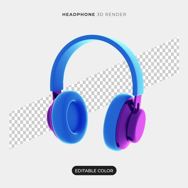 3d headphone icon design isolated