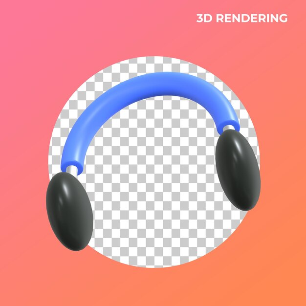 PSD 3dヘッドフォンアイコンプレミアムpsd