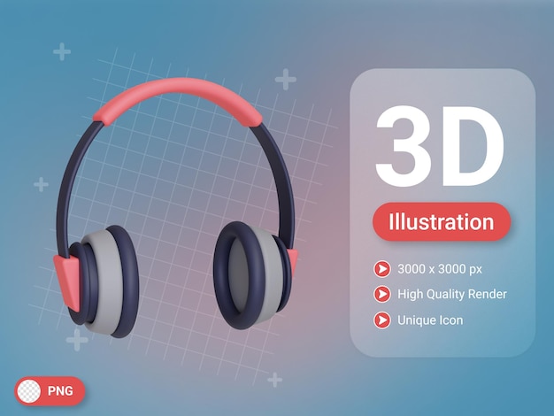 3d значок наушников