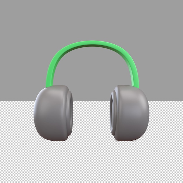 3d headphone rendered object illustration