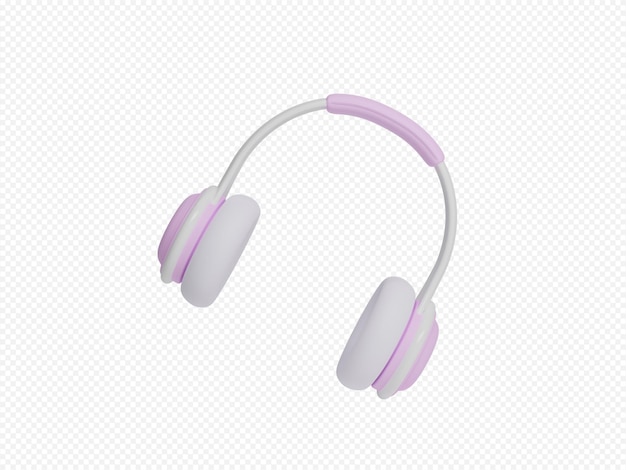 3d headphones isolated on transparent background