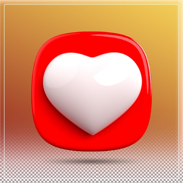 PSD 3d heart 3d like 3d love