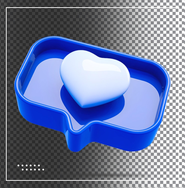 PSD 3d heart 3k love or like