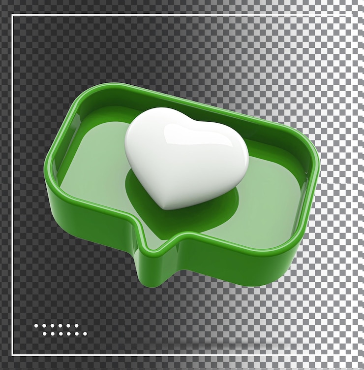 PSD 3d heart 3k love or like