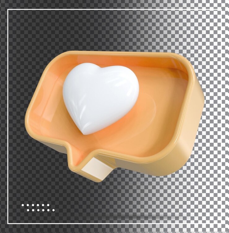 PSD 3d heart 3k love or like