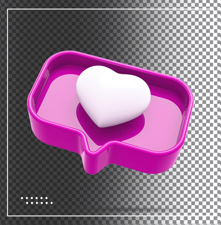 PSD 3d heart 3k love or like