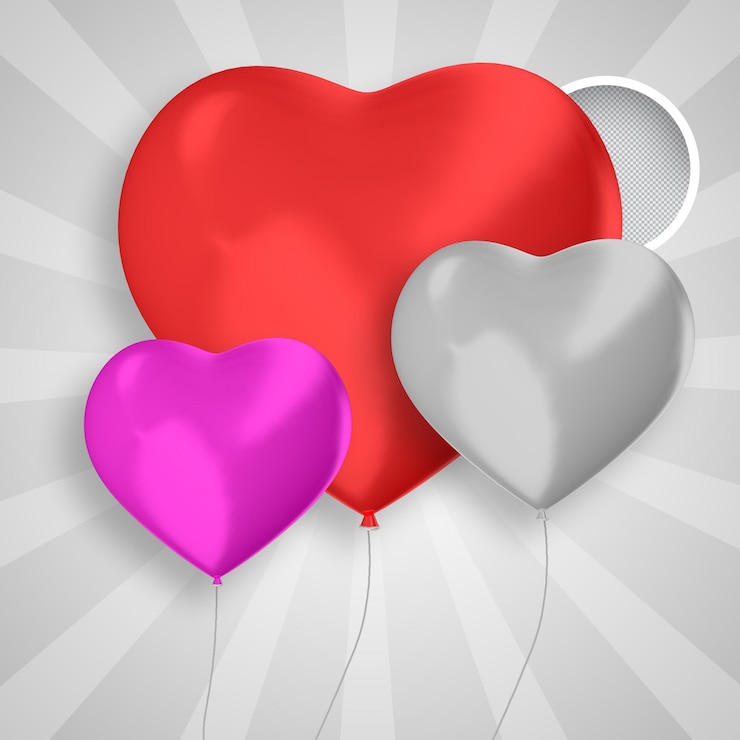 PSD 3d heart banner