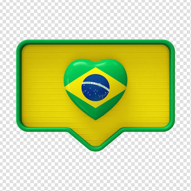 3D Heart Brazil 3d