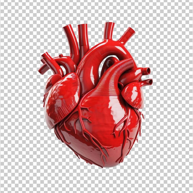 Clipart 3d di cuore su sfondo bianco