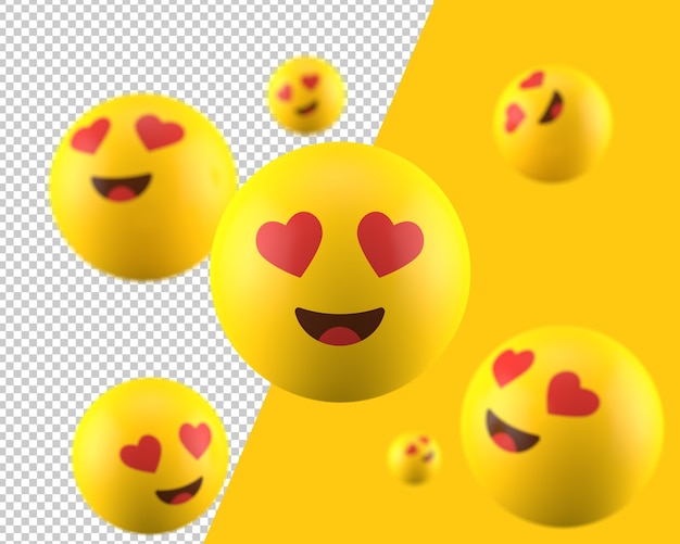 3d heart eyes emoticon icon