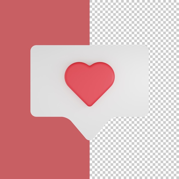 PSD 3d heart like icon and illustration