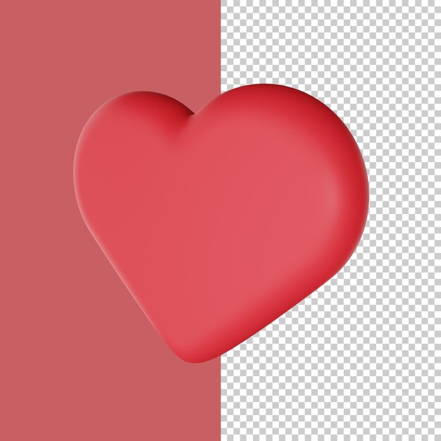 PSD 3d heart like icon and illustration