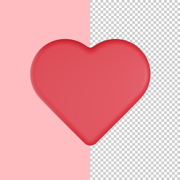 PSD 3d heart like icon and illustration