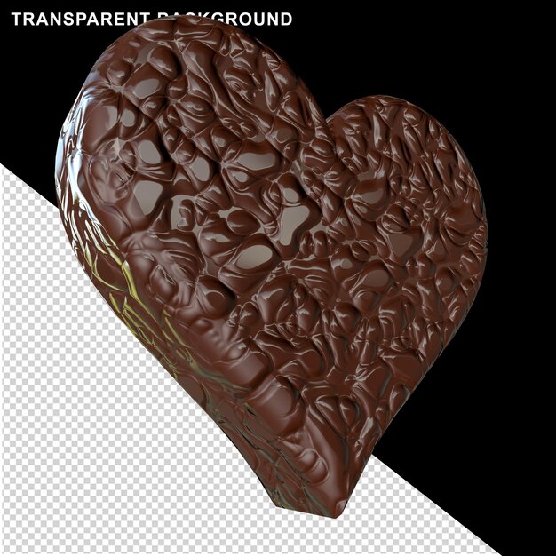 3d heart made of chocolate