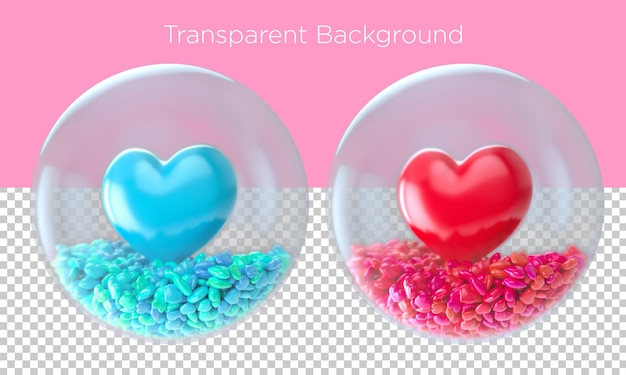 3d heart Premium Psd