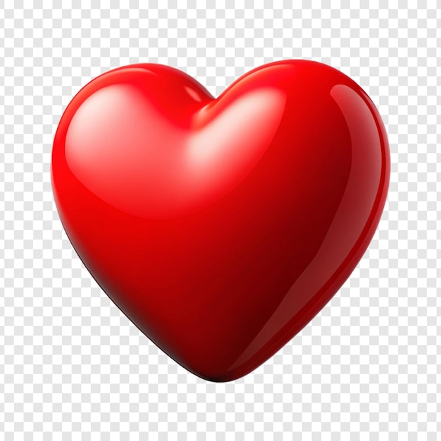 3d heart red icon isolated on a transparent background