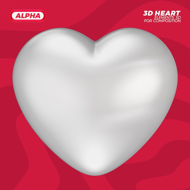 PSD 3d heart render rendering
