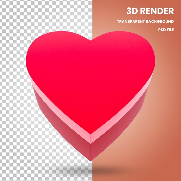 3d heart shaped boxes render valentine's elements