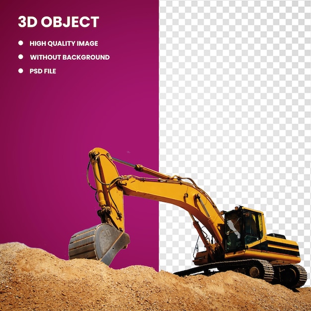 PSD 3d heavy machinery architectural engineering excavator manufacturing equipment rental