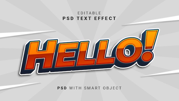 3d hello text effect