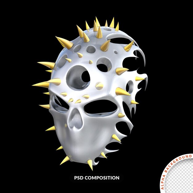 PSD illustrazione della testa del re del casco 3d