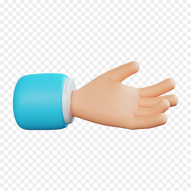 3d help hand gesture