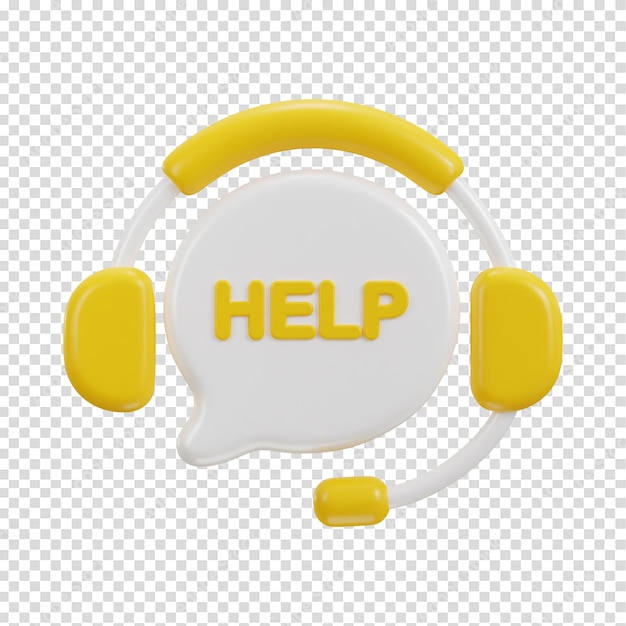 PSD 3d help line icon vector illustration