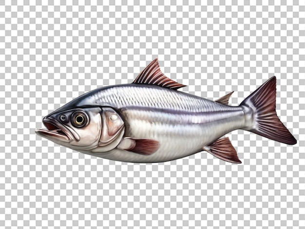 PSD 3d di pesce aringa su sfondo bianco