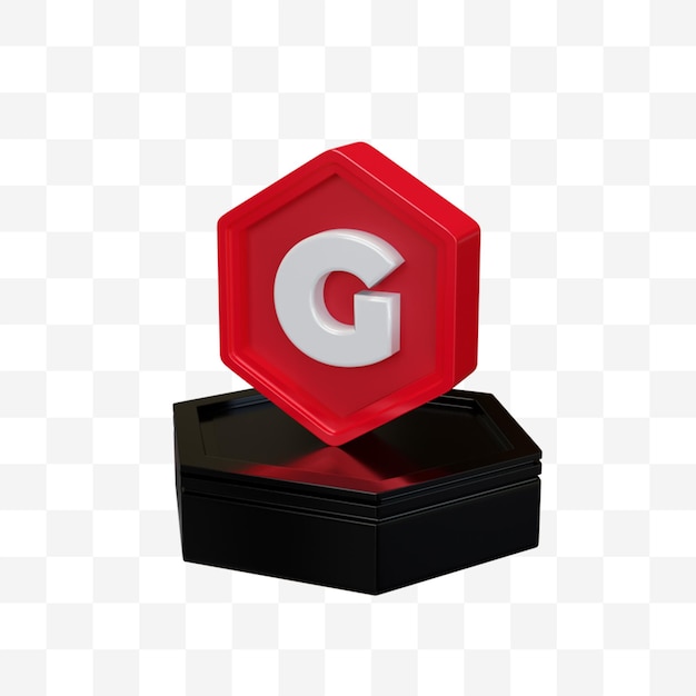 PSD 3d hexagonal letter g