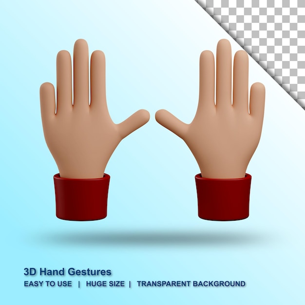 3d hi ręka gest z odosobnionym tłem