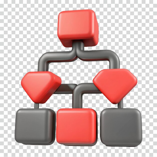 3d hierarchy chart visualizing organizational structure