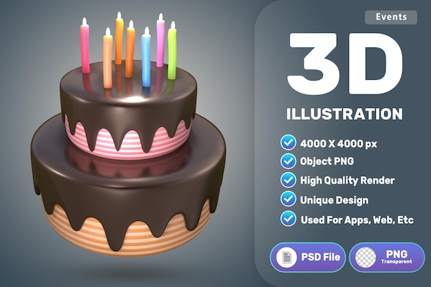 3d high quality cake icon render