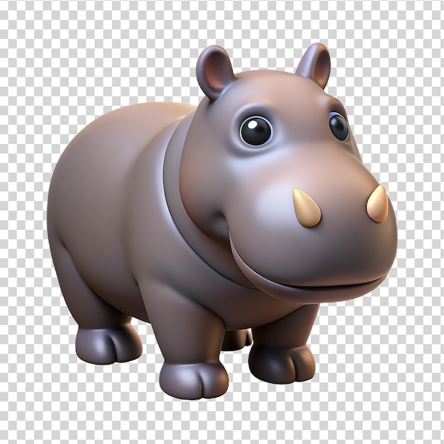 3d hippo geïsoleerd op doorzichtige achtergrond