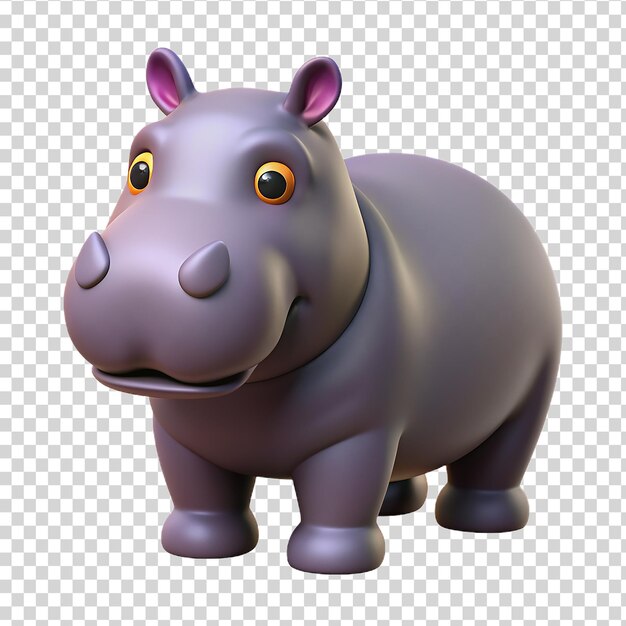 PSD 3d hippo isolato su sfondo trasparente