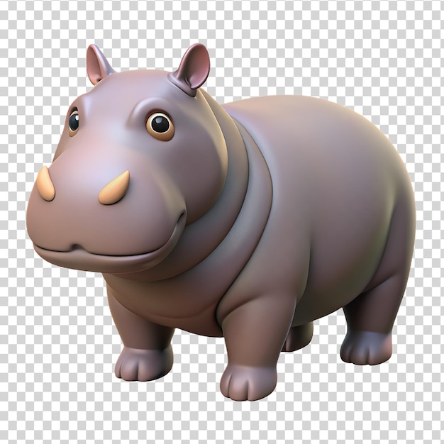 PSD 3d hippo izolowany na przezroczystym tle