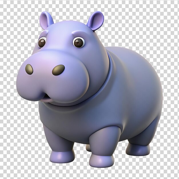 PSD 3d hippo izolowany na przezroczystym tle