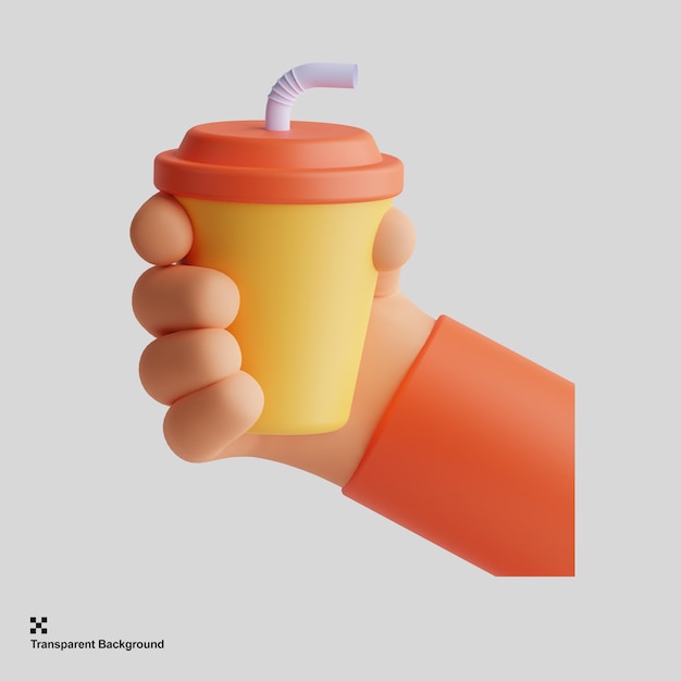 PSD 3d hold soft drink icon