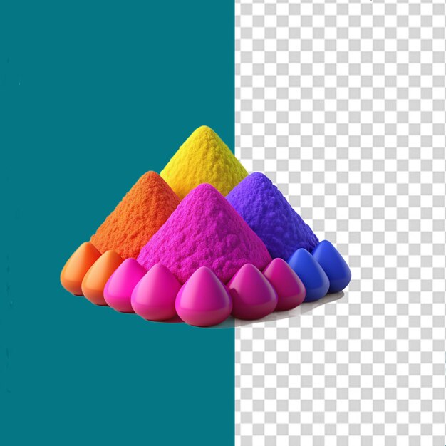 PSD un set di holi 3d di colore diverso su trasparente