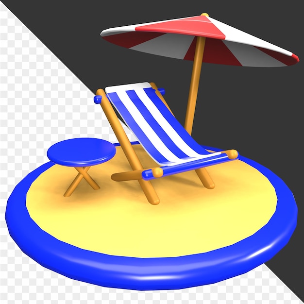 PSD illustrazioni 3d per le vacanze