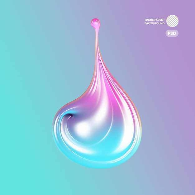 3d holo fluid liquid drop shape